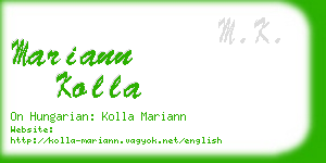 mariann kolla business card